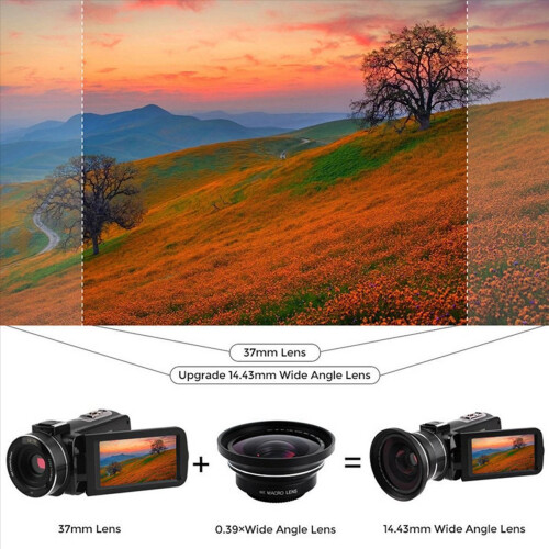 2X Επαγγελματικός φακός Macro 37mm + Ευρυγώνιος φακός 72mm 0,39X Full HD για 4K C 2
