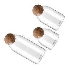 Pots de rangement en verre élégants avec-Petit moyen grand