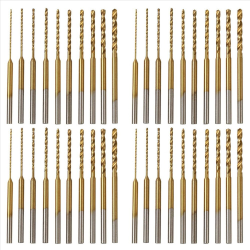 Micro-Twist Drill Bit Set - 40Pcs 0.6mm-2.2mm Tiny 2.35 Shank HSS Mini 1