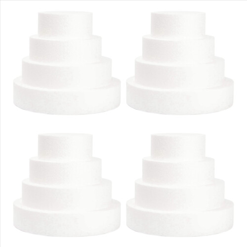 16 Pack Foam Cake Dummy for Decorating and Wedding Display,Sculpture,M 1