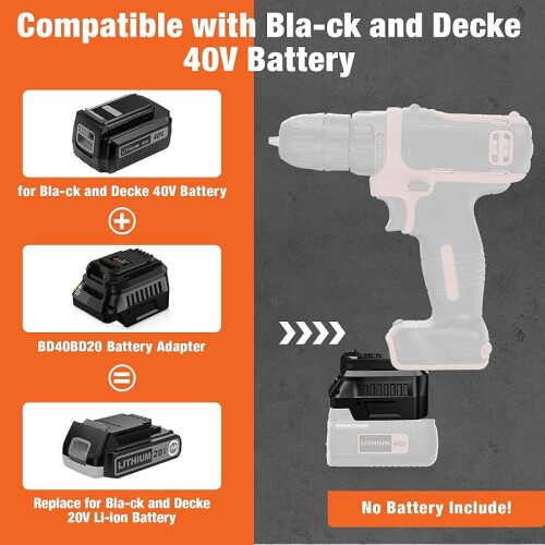 Black and Decker 40V to 20V Battery Adapter 1