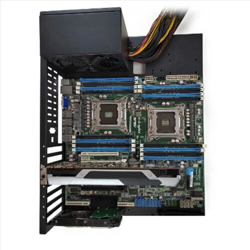 2x Open computerbehuizing, dubbelzijdige server E-ATX/ATX moederbordbeugel 1