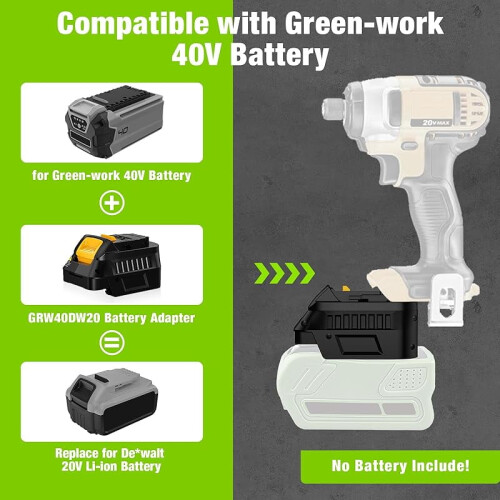 Greenworks 40V to Dewalt 20V Battery Adapter 1
