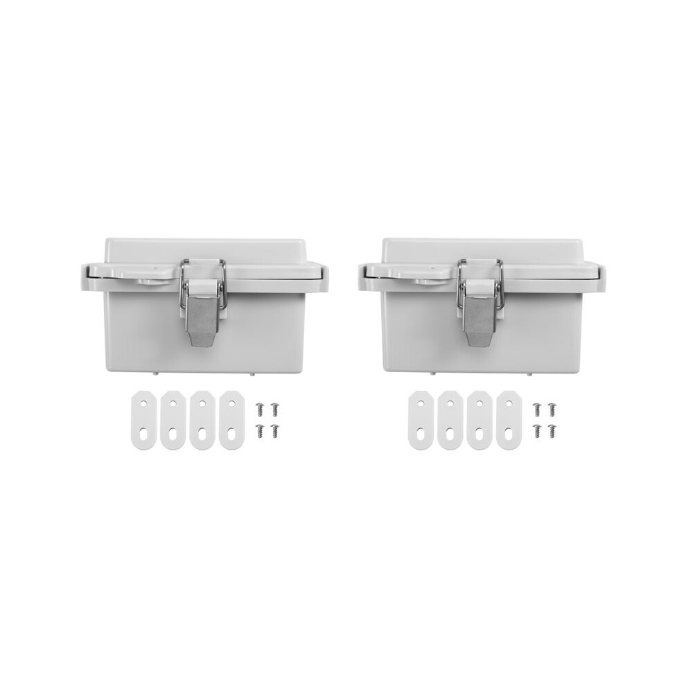 2X Outdoor Electrical Junction Box Abs Plastic & Hinged Cover Stainless Steel Ip67 For Electrical Projects 6033427337842