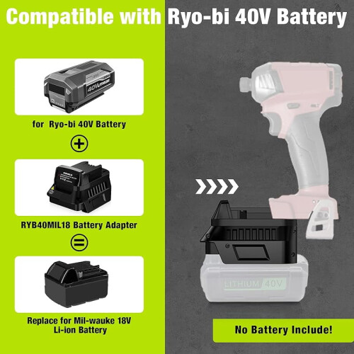 Ryobi 40V to Milwaukee 18V Battery Adapter 1