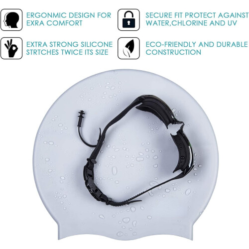 Swimming Cap Extra Large Silicone for Long Thick Curly Hair 2