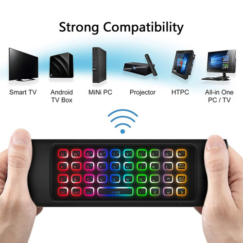 2X Air Mouse for Android TV Box, Mini Wireless Keyboard Remote Control 1