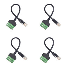 4st 20cm RJ45 Naar Schroefklemmenblok 8p Connector Ethernet Kristalkop-Mannelijk Naar 8-Pins Schroefklemmennetwerkadapter