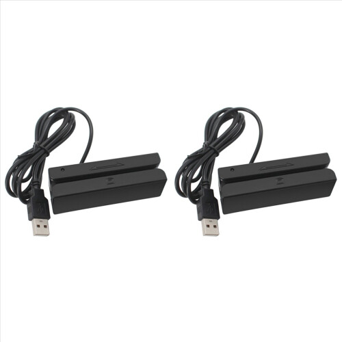 2X MSR90 USB Magnetic Strip Card Reading Machine Reader Stripe 3 Track 1