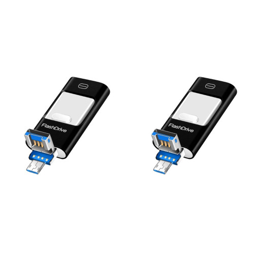 2x USB-stick voor telefoon, geheugenflashdrive voor telefoon/tablet/Android/computer/ 1
