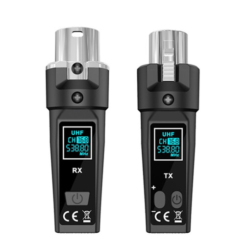 2X UHF Wireless Microphone Converter Adapter XLR Transmitter and Recei 1