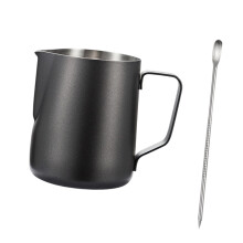 Tasse Ă vapeur de lait 350ml/600ml, pichet Ă vapeur-Noir 600ml