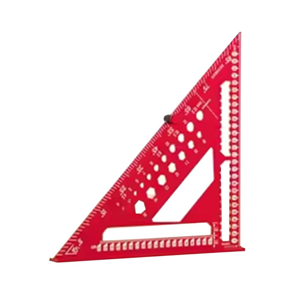 Triangle Ruler With Positioning Pin, Woodworking Multi Angle Ruler High-Precision Right Angle Scribe Marking Ruler 12Inch Red 6032481339311