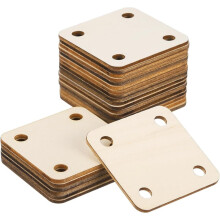 12pcs Wooden Weaving Card, 4 Holes 2x2 Inch Square Tablet Weaving Cards for Knitting Kit Supplies, DIY Knitting Tools A