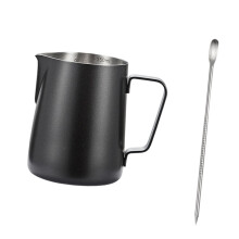 Pichet mousseur Ă lait en acier inoxydable, tasse Ă -Noir 350ml