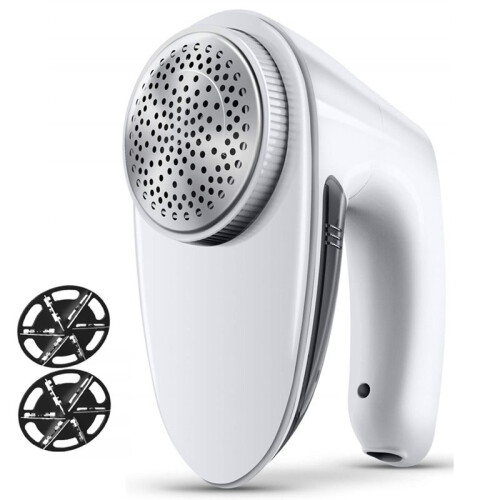Electric Lint Remover with 6-Leaf Blades Quickly Remove USB Fabric Shaver Sweater Shaver for Clothes Bedding White