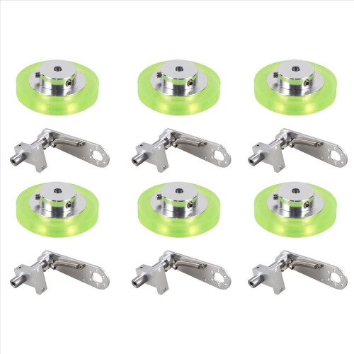 6pcs 200mm Aluminum Polyurethane Industrial Encoder Wheel Measuring wi 1