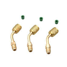 3-Teiliger A2L R-32 R-454B-Adapter, 1/4 Zoll LH-Buchse auf 1/4 Zoll RH-Stecker, Bördelverschraubungen, für Kältemittel-LH-Tanks und RH-Schlauch