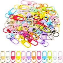 60pcs Keychain Clip Colorful Metal Keychain Clasps Swivel Snap Lobster Claw Clasps for  Bag Charm Clip