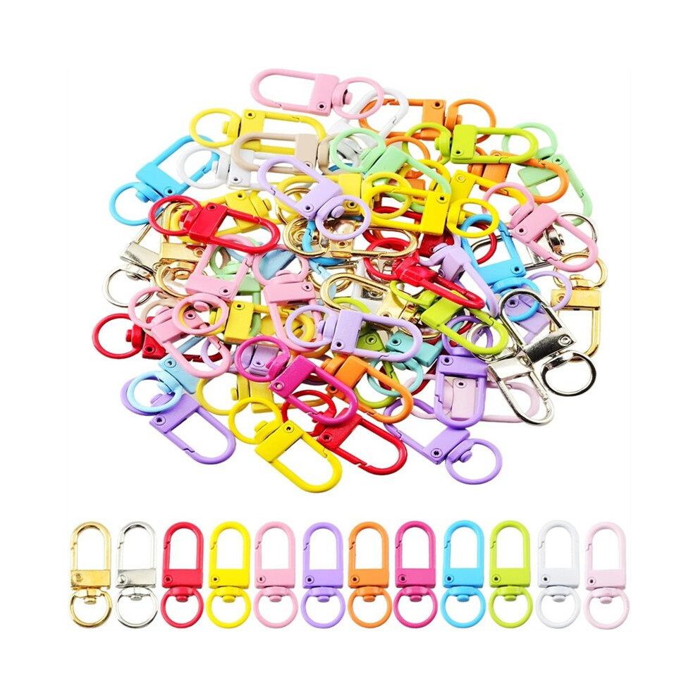60Pcs Keychain Clip Colorful Metal Keychain Clasps Swivel Snap Lobster Claw Clasps For Bag Charm Clip 6033340157220