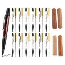 12-Pack Svarvpennsats, Inklusive 7 mm Tunna Pennor med Refill och Ämnen, för Svarvning, Sats för DIY Pyssel A