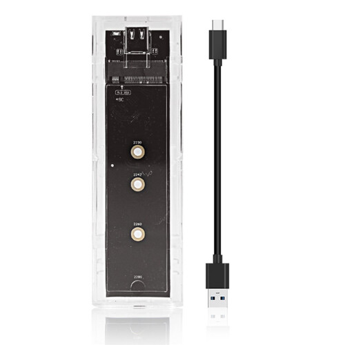 10X M.2 NGFF Dual Protocol SSD Case Clear USB Type C 10Gbps PCI-E M2 T 2