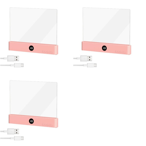 3X Book Light, Rechargeable Clear LED Flat Reading Light with 3 Colors 1