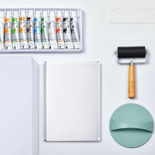 8 X 10 Inch Gel Printing Plate Kit, Complete Monoprinting Set with Brayer, Acrylic Paint,Paper and Tools for Card Making