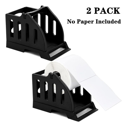 2 Pcs Label Roll Holder, Thermal Label Holder for Rolls and Fan-Fold Labels, Desktop Label Printer Accessory