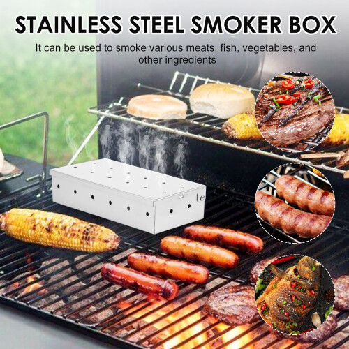 Røykeboks i rustfritt stål for grilling, 3 deler 2