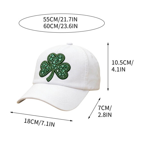 Shamrock Baseball Cap Adjustable Irish Hat with Clover Print 1