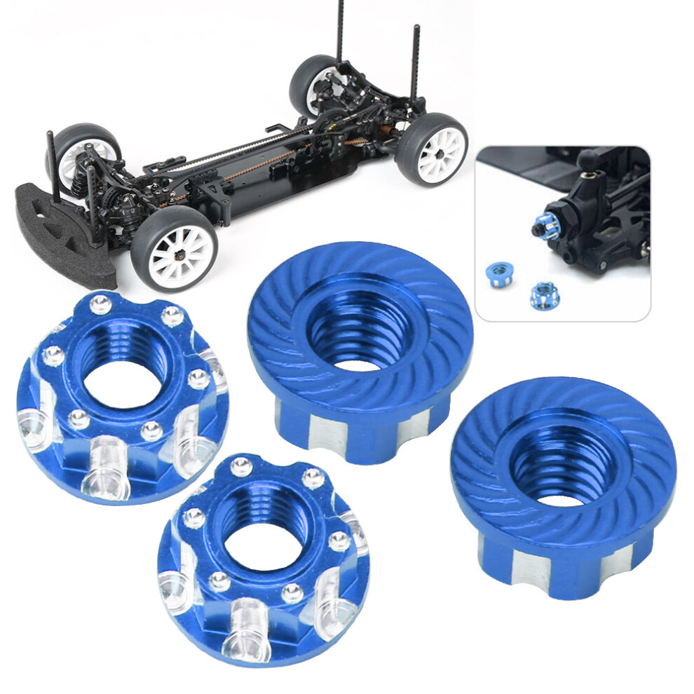 4Pcs M4 Aluminum Hex Nuts For Rc Model D3 D4 Sakura Hsp 1/10 Dark Blue 7661391951864