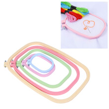 5Pcs Embroidery CrossStitch Hoops Set, Multi-Size ABS Plastic Frames