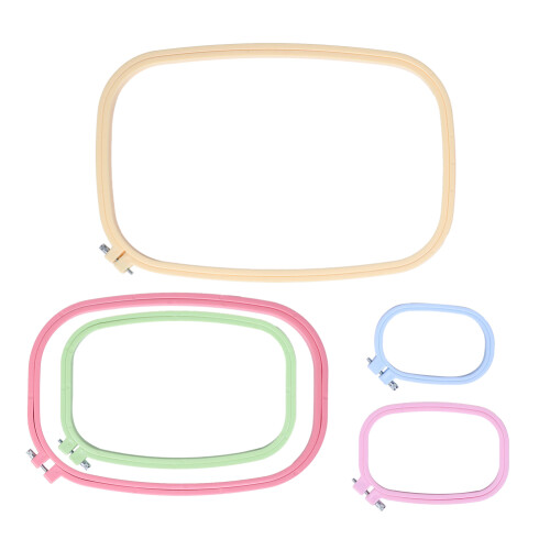 5Pcs Square Embroidery Hoops Set, ABS Plastic Frames, Multiple Sizes