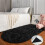 Μαλακά άνετα χαλιά περιοχής Shaggy Oval 39x63 ιντσών μαύρο βελούδινο χαλί για 4