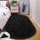 Μαλακά άνετα χαλιά περιοχής Shaggy Oval 39x63 ιντσών μαύρο βελούδινο χαλί για 6