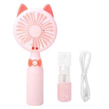 Ventilateur portable charmant, brumisateur en forme de chat avec vitesse réglable, corps en silicone de qualité supérieure, batterie haute
