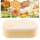 Yellow Silicone Lunch Box 3 Compartments Microwaveable Food Container 16