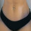 Piercing all'ombelico in argento con bottone e strass, bilanciere 8