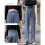 Mørkeblå højtaljede lige jeans til kvinder 3