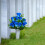 Bouquet di rose artificiali per lapidi del cimitero, set viola 5