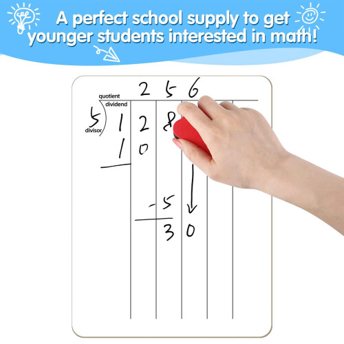 Double-Sided Dry Erase Whiteboard Math Manipulatives for Classroom Home Use 22.86x30.48cm 2