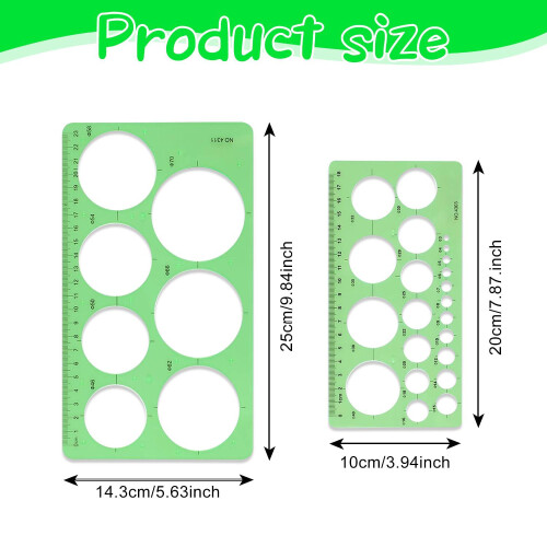 Circle Stencil Drawing Template Clear Plastic Multiple Sizes Geometry Art Drafting 1
