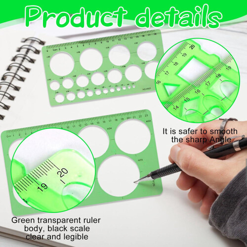 Circle Stencil Drawing Template Clear Plastic Multiple Sizes Geometry Art Drafting 2