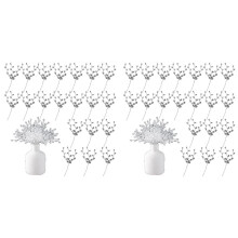 40 Peças de Galhos de Flores de Cristal Acrílico - Arranjo de Palitos de Acrílico Floral com Glitter para Casamento, Natal, Ação de Graças
