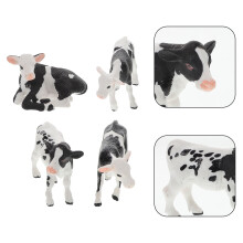 4Pcs Simulation Cow Model Plastic Assorted Color Decorative Item For Cake Toppers