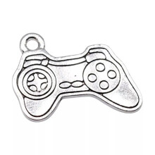 tibetische Silber-Spielcontroller-Anhänger, 70 Stück, 23 x 17 mm