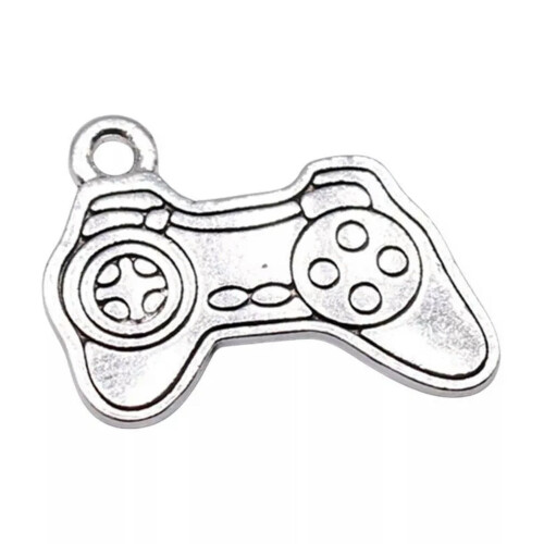 Ciondoli per controller di gioco in argento tibetano, 70 pezzi, 23x17 mm