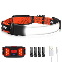 LED-Stirnlampe, 1000 Lumen, 230 breiter Abstrahlwinkel, USB-aufladbar