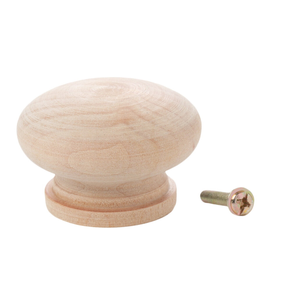 Wooden Cabinet Pull Knob Unfinished Wood Drawer Knob 15Pcs 9489952074856